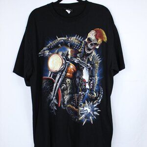 JAY'S ROCK BRAND SKELETON "PUNKS NOT DEAD" BLACK DOUBLE SIDED GRAPHIC SIZE XXL